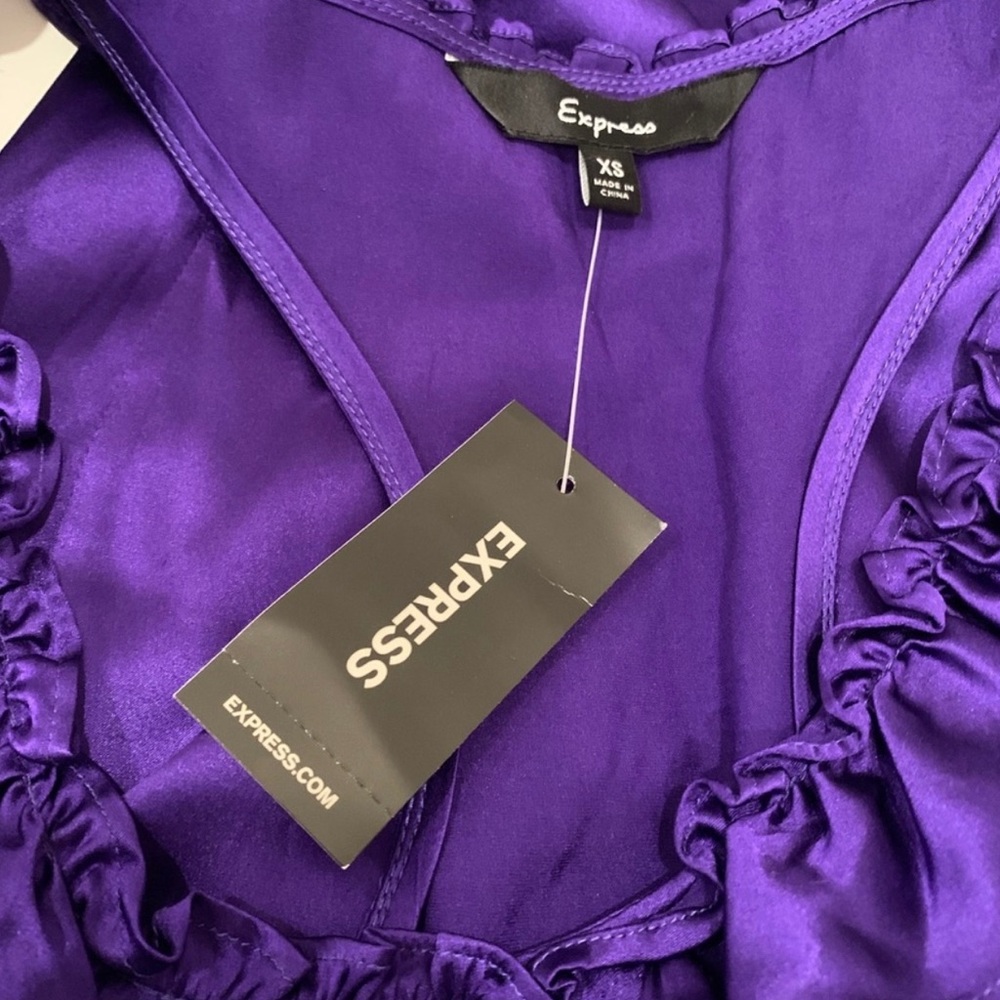 🆕 Express Elegant Racer Back Ruffles Silk Dress